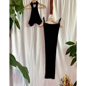 Cropped Halter/Skirt Set